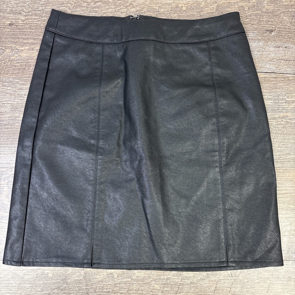 Papermoon IndigoBleu Faux Leather Skirt Black Size Small NWT
